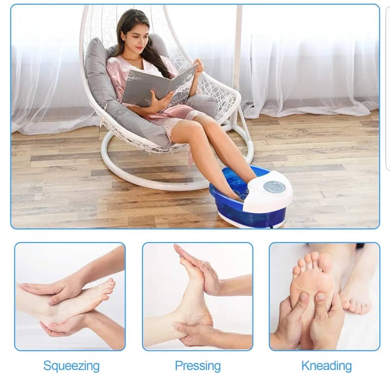 Foot Bath Spa Massager with Heater Bubbles Vibration Pedicure 2