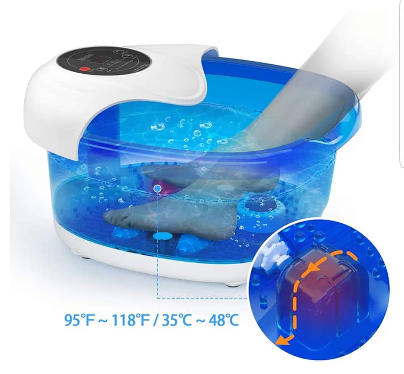 Foot Bath Spa Massager with Heater Bubbles Vibration Pedicure 3