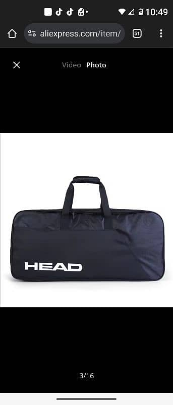 Large Capacity Original Head Tennis  Badminton Squsah Bag 0