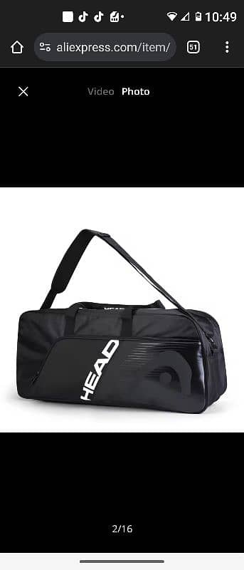 Large Capacity Original Head Tennis  Badminton Squsah Bag 1