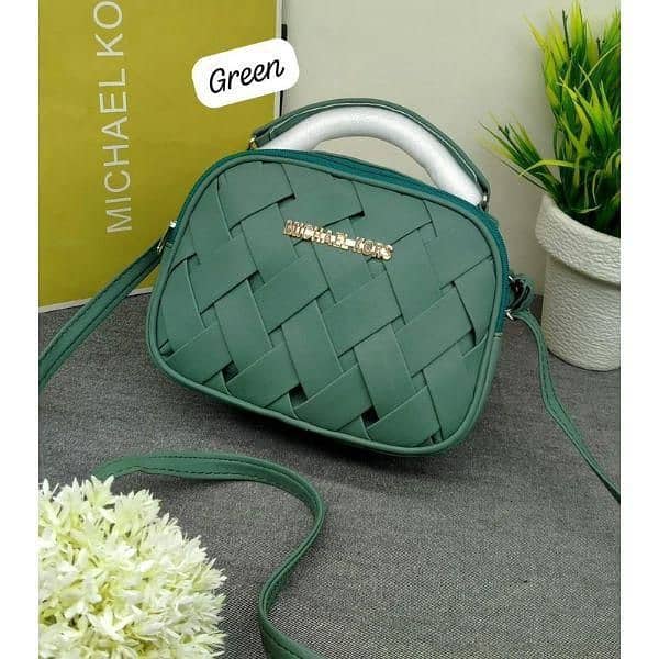 Stylish Women's Green Leather Crossbody Bag 0