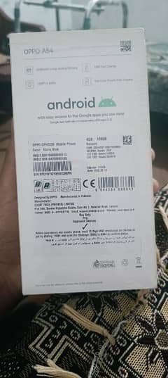 oppo A54 4/128 with box charge