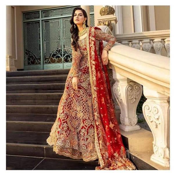 Epoque Couture Bridal Dress Barat Maroon pishwas 0