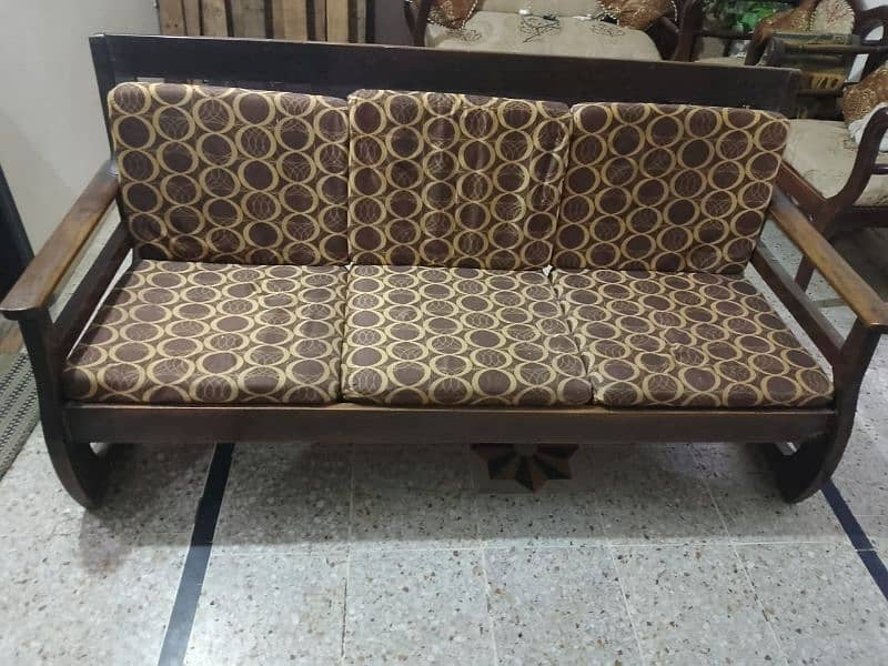 3 seater wooden sofa 0