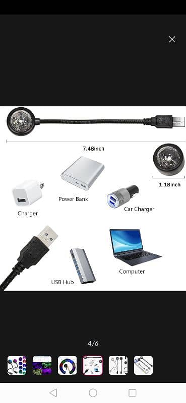 usb  rgb light for car roof home decor ,Christmas etc 2