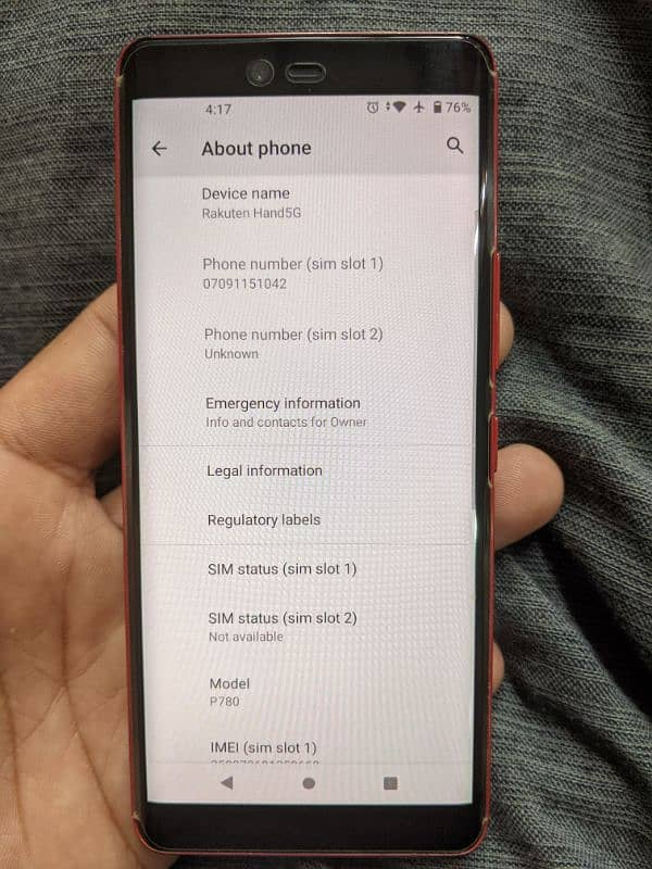 Rakuten hand 5g non Pta 4 month sim working 7