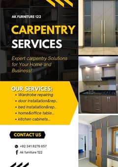 Carpenter&Wood Works,RepairingFurniture,kitchen03418276657&03298162759