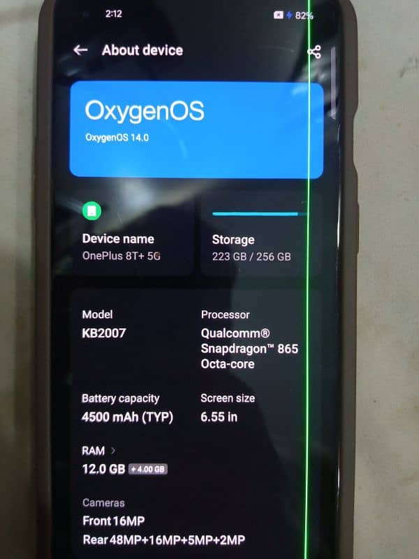 Oneplus 8T  12GB RAM 256GB ROM 1