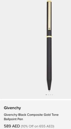 Givenchy Black Composite Gold Tone Ballpoint Pen