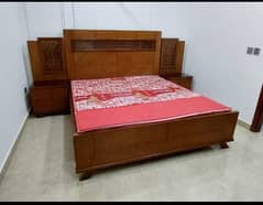 KING SIZE DOUBLE BED very strong 3 ply KIKAR wood bed for sale