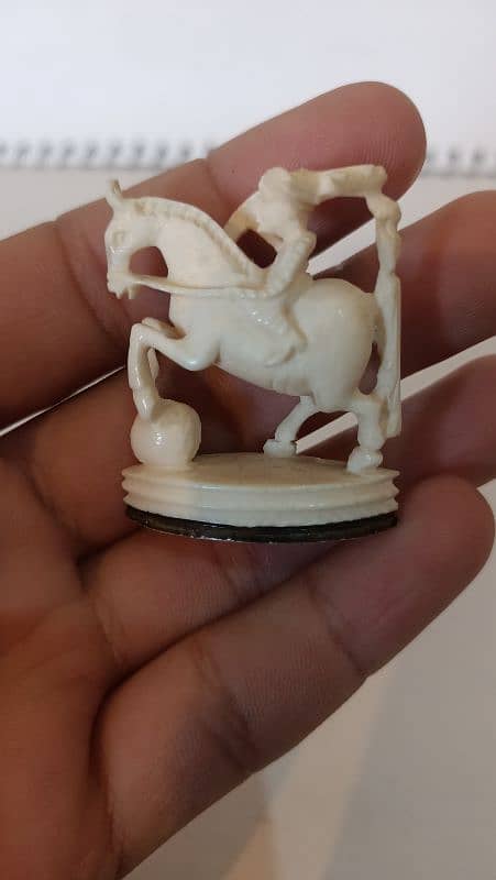 ivory handcarved original 100% hathi dant horse piece 1