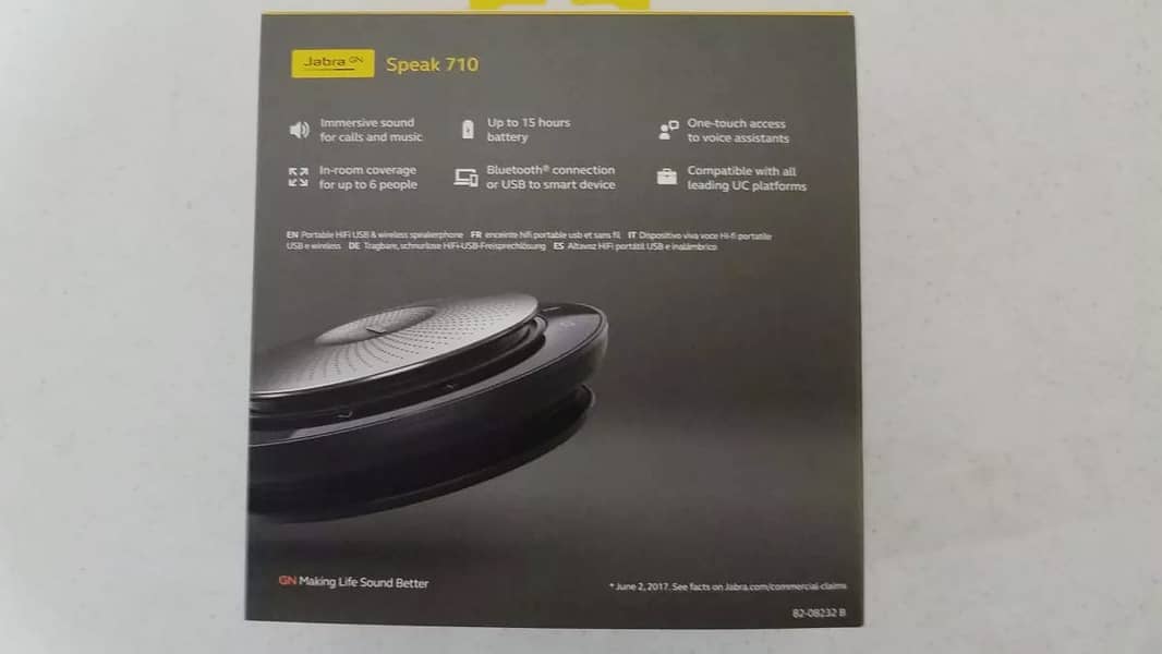 JABRA SPEAK 710 WIRELESS BLUETOOTH SPEAKER FOR SOFTPHONE!!! 1