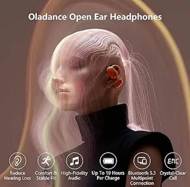 Oladance OWS2 Open Ear Headphones, Wireless headphones  Martian Orange 3