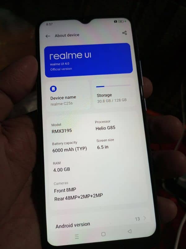 realme c25s good condition only glass change original panel 6