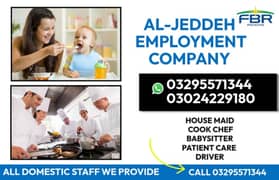 House maid , Baby Sitter, Chef , Chineese Cook, Chokidar ,Driver staff