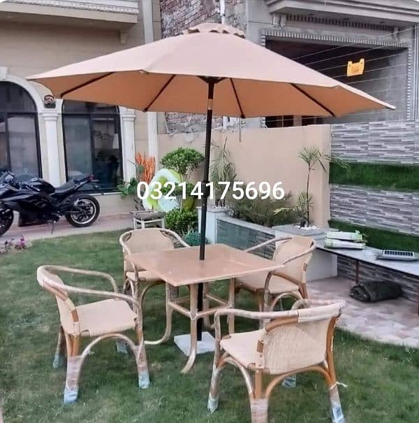 OUTDOOR GARDEN RATTAN UPVC FURNITURE SOFA SET CHAIRS TABLE UMBRELLA 9