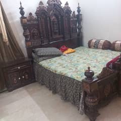 king size bed with dressing table and 2 side tables for sale