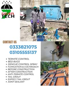 Termite control,Dengue spray,Fumigation,Pest control,Pre Construction