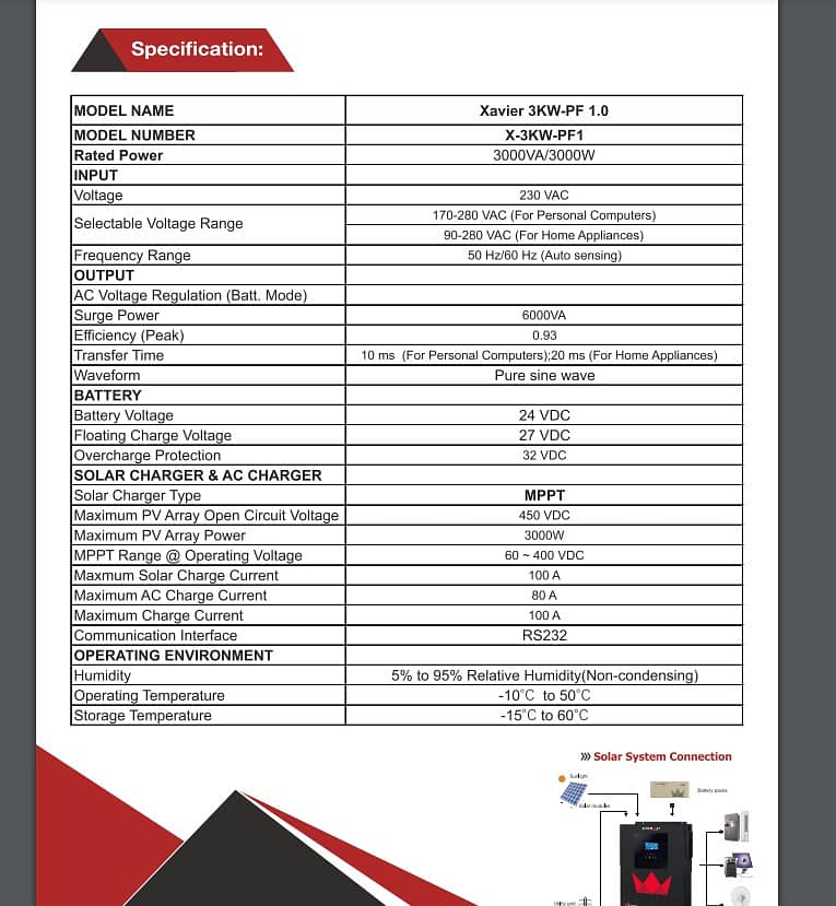 Crown Xavier 6KW Hybrid PV 6500/Crown 6KW Hybrid Inverter/ 8