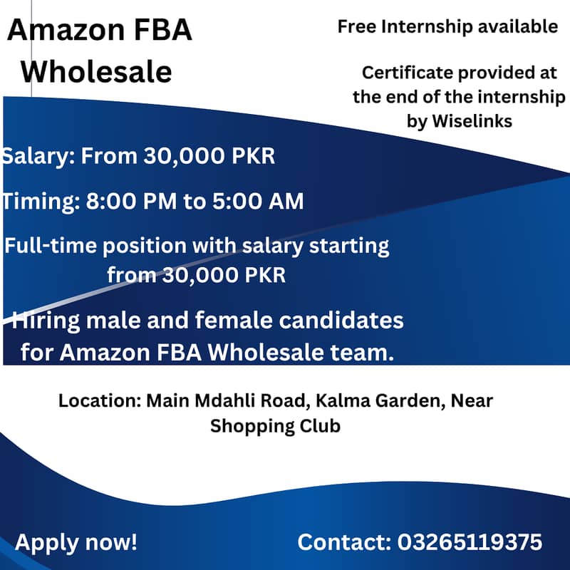 "Amazon FBA Wholesale Job - Salary 30,000 | Internship with Certificat 1