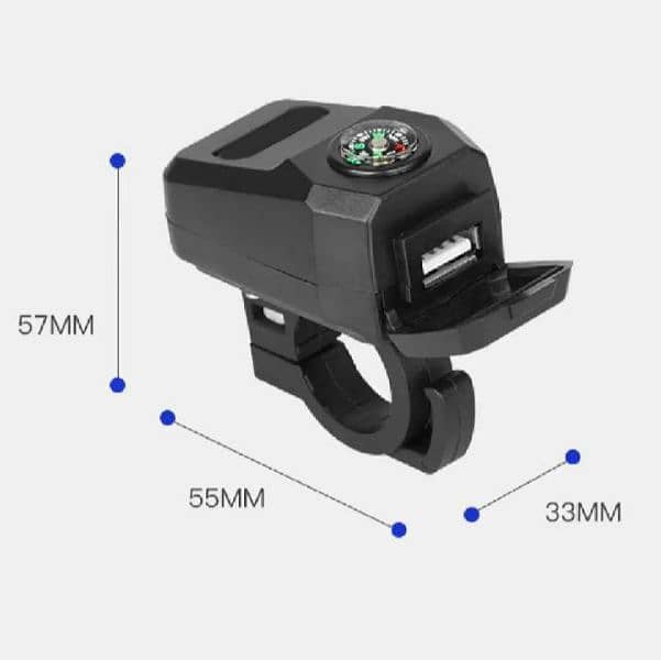 Motorcycle Mobile USB Charger 2A With Compass free delivery 2