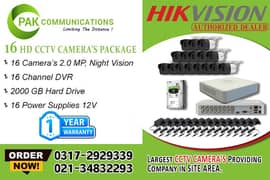 16 HD CCTV Cameras Package (Authorized Dealer)