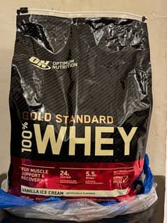 USA-imported ON Whey Protein Powder (5 lbs, Vanilla Ice Cream Flavor)