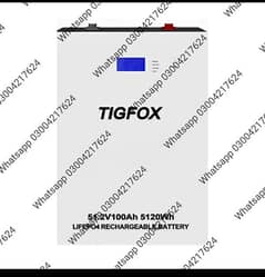 TigFox TB5120WH - 5.12kWh Solar Lithium Battery Wall Mount LiFePO4 E