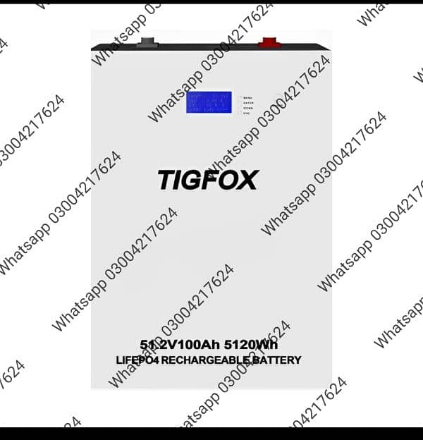 TigFox TB5120WH - 5.12kWh Solar Lithium Battery Wall Mount LiFePO4 E 0