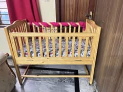 Handcrafted Solid Wooden Baby Cot/Cradle (Durable & Safe)