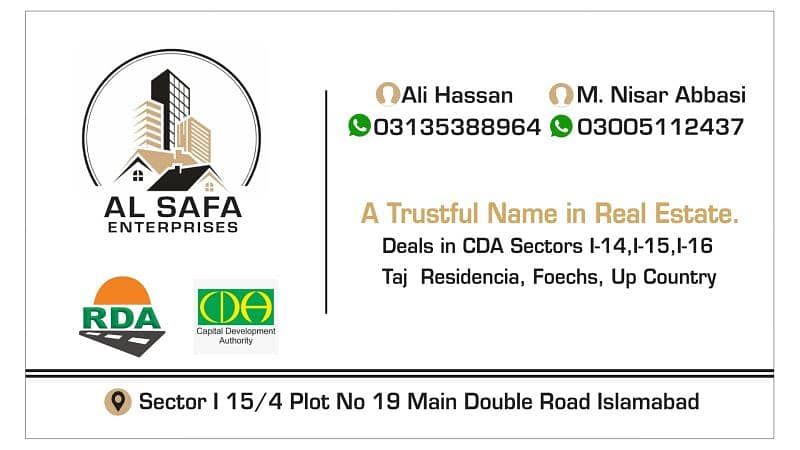 CDA sectors i-14, i-15, i-16 islamabad plots for sale and purchase. . 1