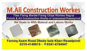 Construction Services Tiles marble fixing Regrai polish paint celling