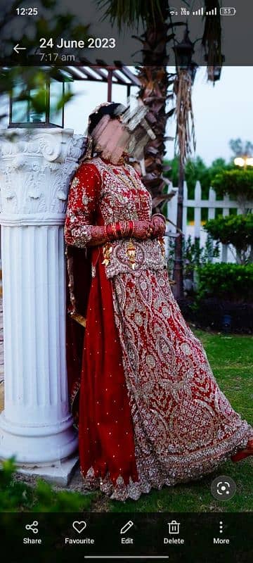 Luxury Bridal Lehenga - Heavy Embroidered Red & Gold 1