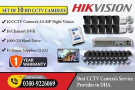 10 CCTV Cameras Set In DHA (HIK Vision)