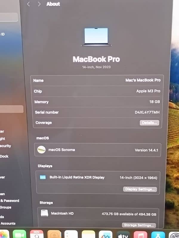 QUANTITY AVAILABLE MACBOOK PRO M3 14 INCH 18GB RAM 512GB SSD LESS CYCL 7