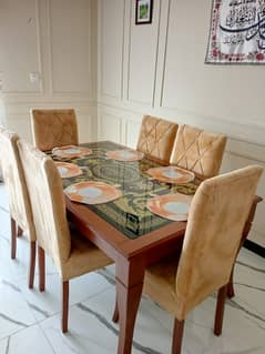 Dining Table/ 6 Seater Dining table / Glass top dining /Luxury dining