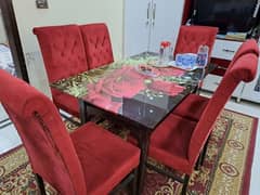 6 Seater 3D Dining Table Set For Sale. .