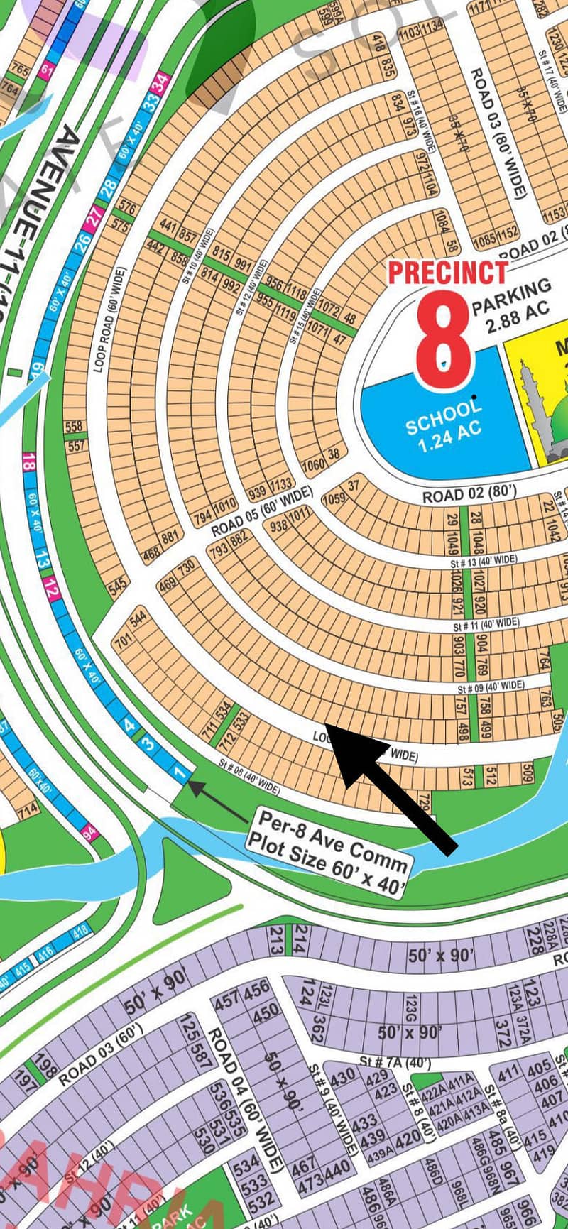 272 SQUARE YARDS RESIDENTIAL PLOT AVAILABLE FOR SALE ON THE PRIME LOCATION OF P8. 0