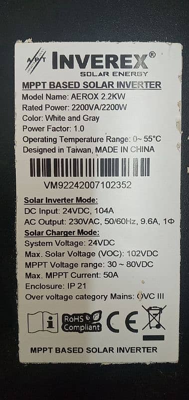 I want to sale my inverx Aerox 2.2kw 2