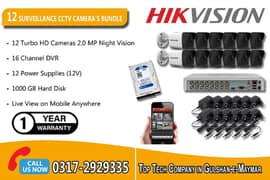 2MP 12 CCTV Cameras Bundle Brand HIKVision