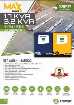 SOLAR HYBRID INVERTER MAX (3.2 KVA) PV4200 & (1.7KVA) PV2500