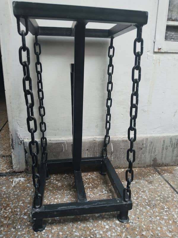 Unique Handmade Steel Chain Table (Plant stand)– Black Powder Coated 2