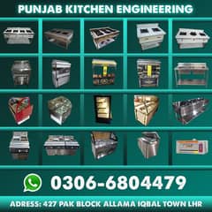 Commercial kitchen equipments in Pakistan, Bain marie, Stoves, Counter