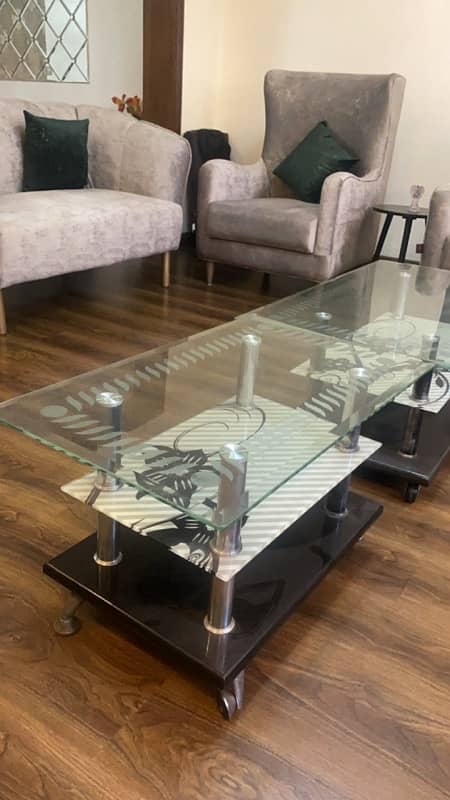 3 glass tables 0