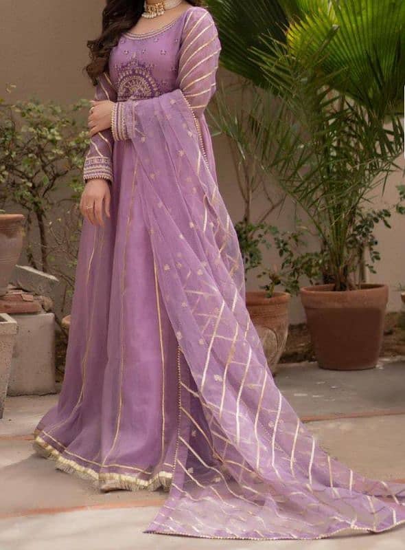 New mauve coloured xtra  large size  frock and dupatta 0