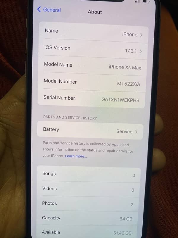 iPhone XS Max 64gb physical Pta proved single sim 0