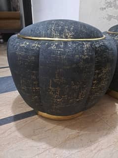 Ottoman in Black and Golden Color