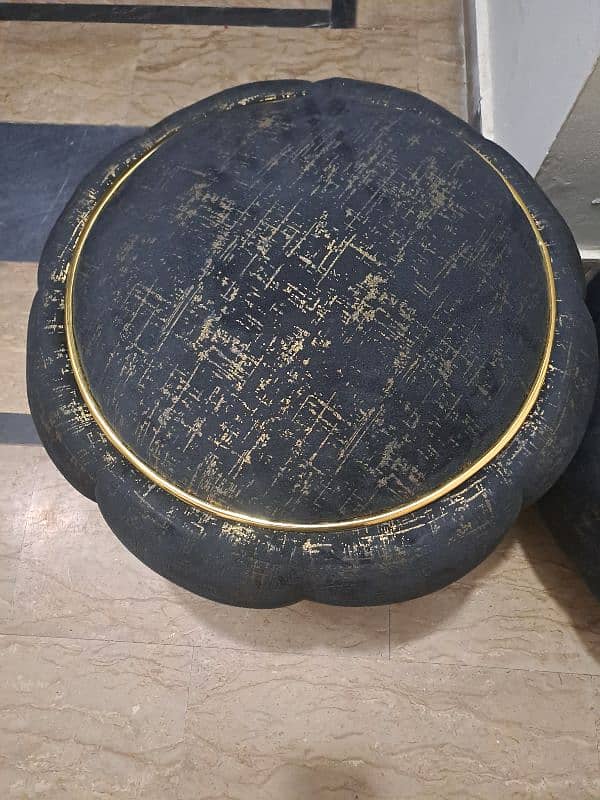 Ottoman in Black and Golden Color 5