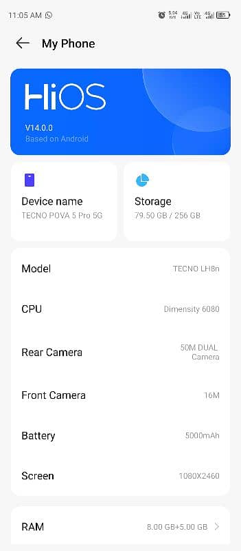 TECNO POVA 5 PRO 5G 8/256 2