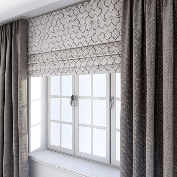 Window curtain, window blinds, room decoration wallpaper, wooden floor 2